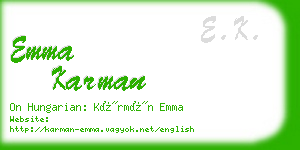 emma karman business card